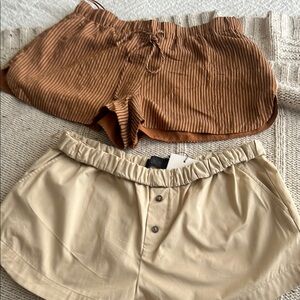Brown and Tan Women's Shorts BOTH